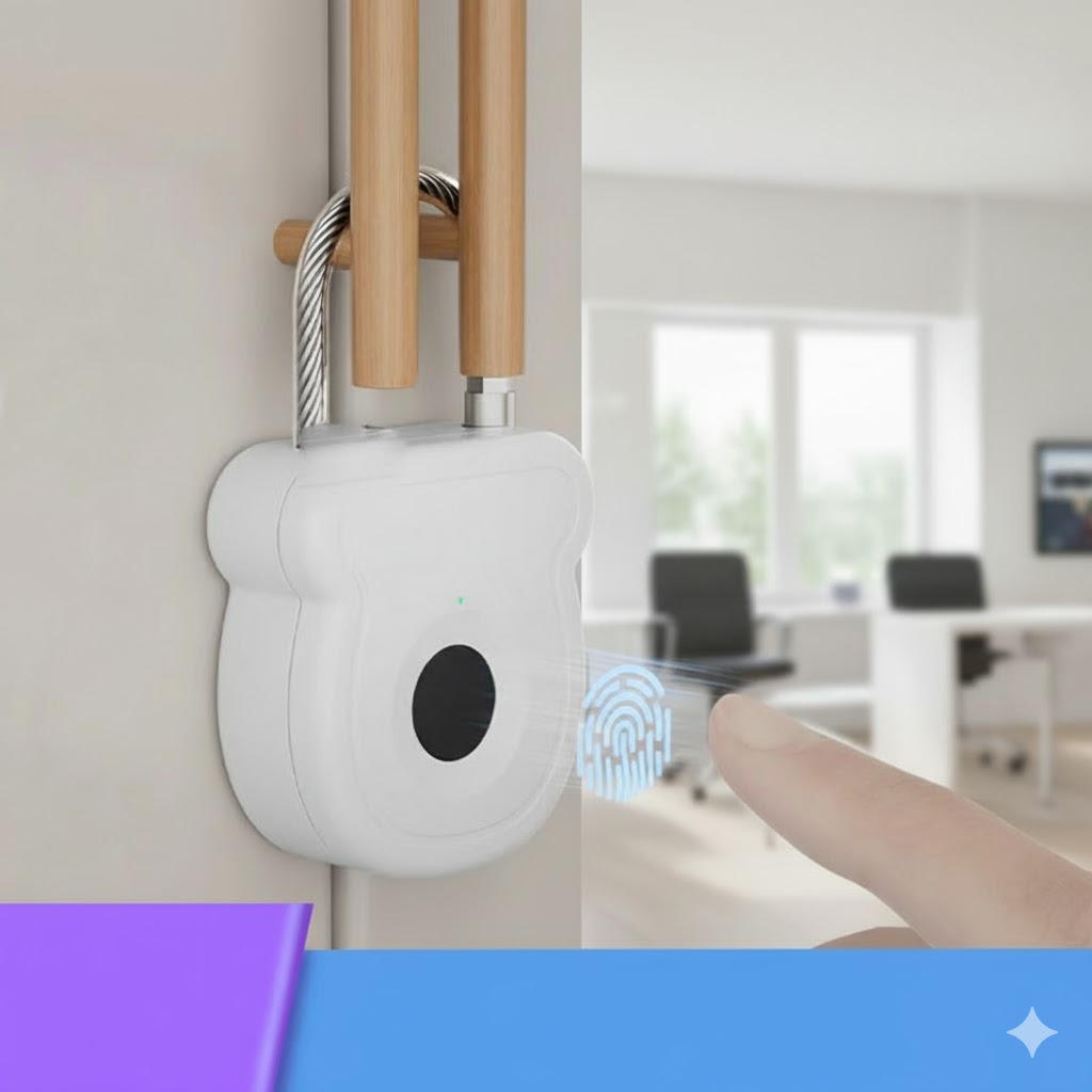 Smart Fingerprint Padlock Outdoor Luggage Fingerprint Lock Stainless Steel Door Cabinet Padlock Financial Backpack Fingerprint Padlock