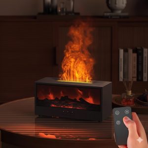 Cross-border New 3D Simulation Fireplace Flame Aromatherapy Machine Large Spray Household Desktop Simulation Charcoal Fireplace Humidifier