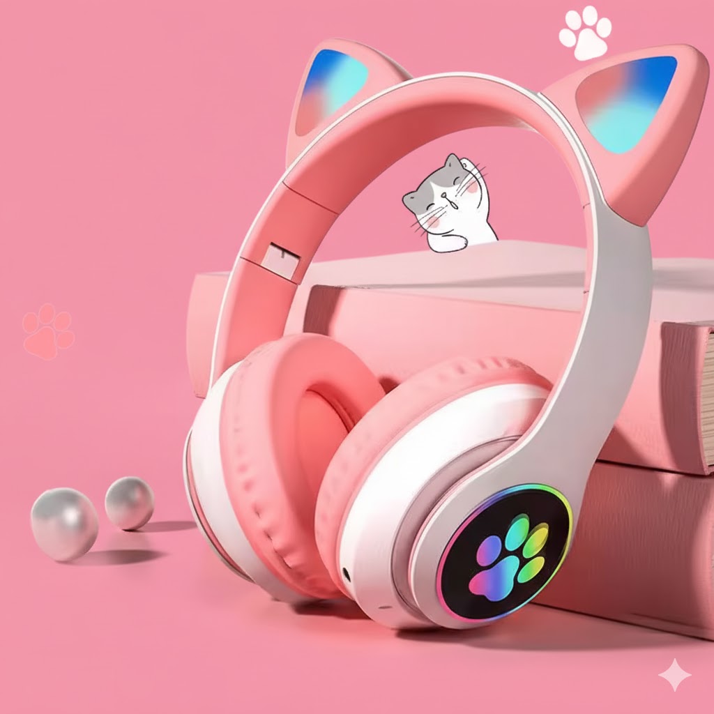 Luminous cat ear Bluetooth headset wireless headset STN-28 cross-border explosions cute new