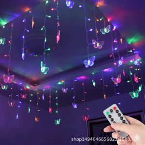 USB Remote Control Low Voltage Butterfly Ice Strip Light String Battery Box Ice Strip Light Wedding Birthday Christmas Light String