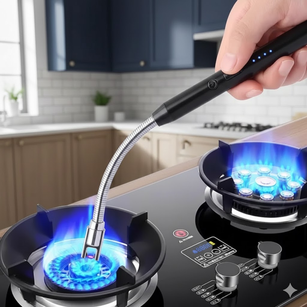 Gas Stove Pulse Igniter Electronic Gun Gas Stove Lighter Long Handle Rechargeable Firecracker Fireworks Firecracker Artifact